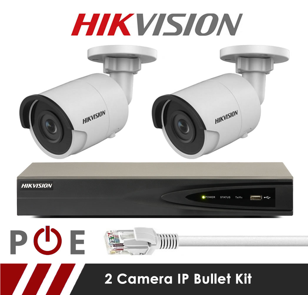 MIE CCTV 2 Camera Hikvision CCTV Kit With 5MP 2.8mm Fixed Bullet