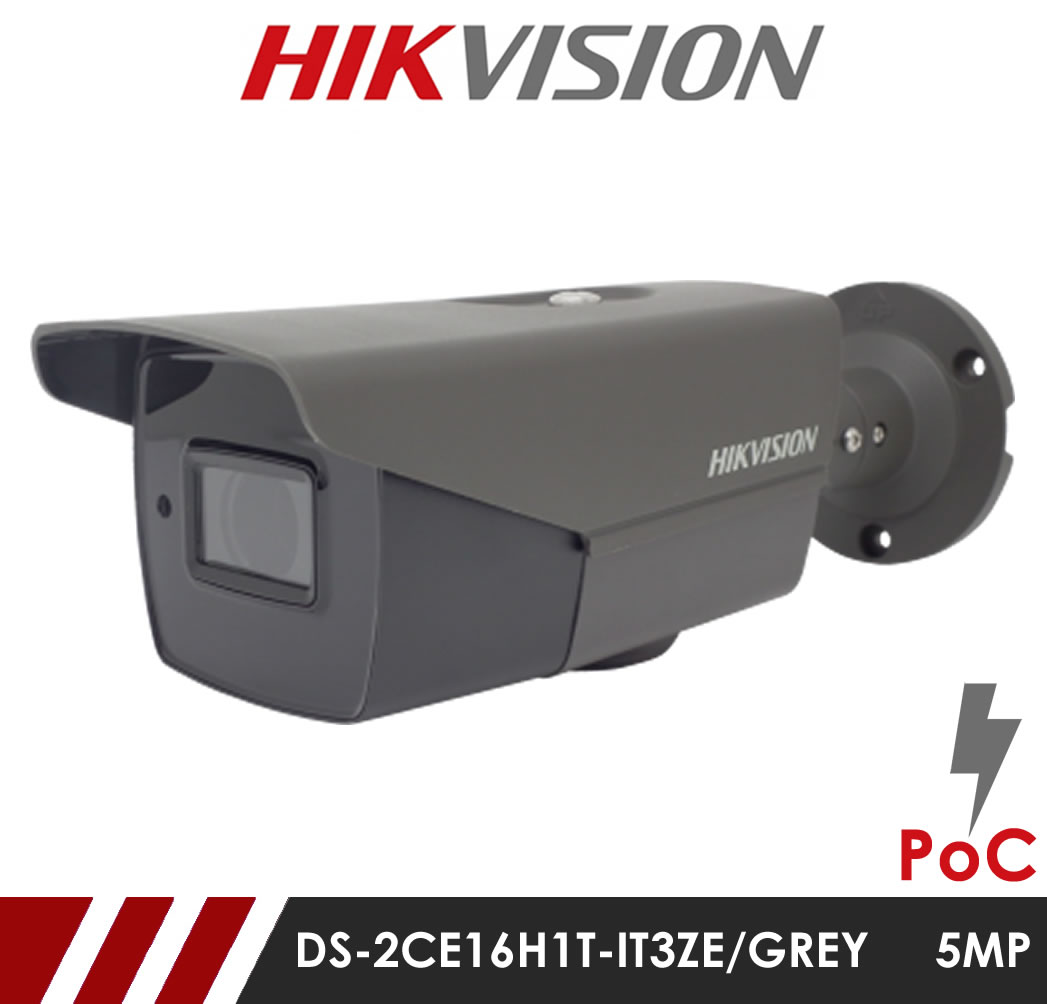 MIE CCTV Hikvision 5MP DS2CE16H1TIT3ZE/GREY 2.812mm Motorised Lens