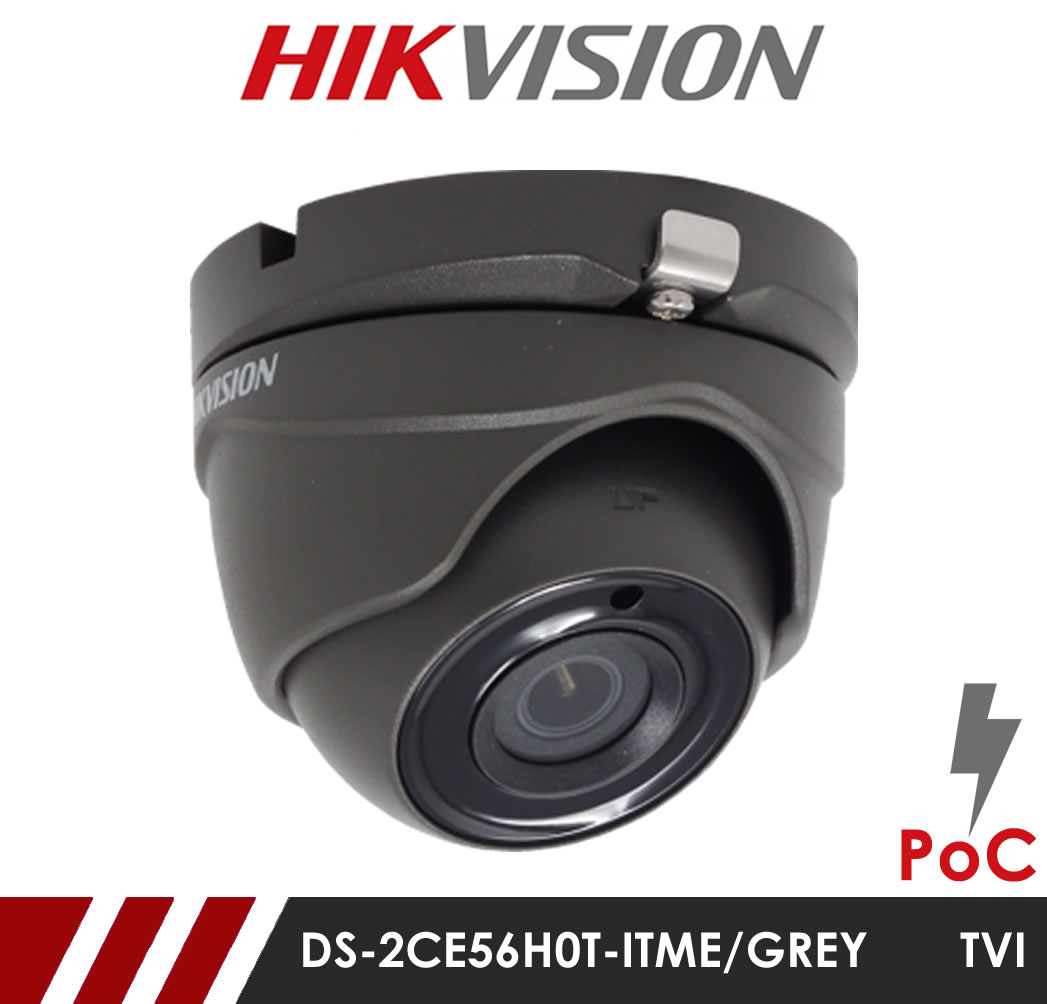 MIE CCTV Hikvision 5MP Fixed Lens Dome DS2CE56H0TITME/GREY 2.8MM POC