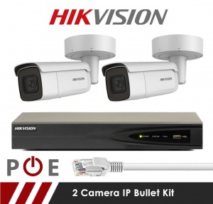 2 Camera Hikvision CCTV Kit With 5MP Motorized Lens Bullet Cameras in White