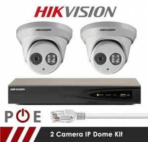 2 Camera Hikvision CCTV Kit With 5MP Anti Vandal 2.8mm Fixed Dome Cameras in White
