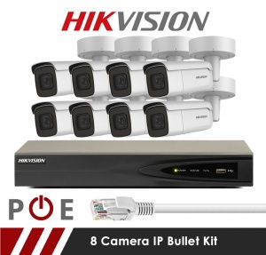 8 Camera Hikvision CCTV Kit With 5MP Motorized Lens Bullet Cameras in White
