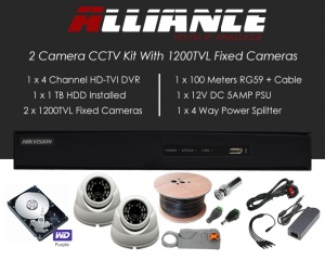 2 Camera Alliance CCTV Kit With 1080p TVI Anti Vandal Fixed Dome Cameras in White