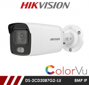 Hikvision ColorVu DS-2CD2087G2-LU 8MP Network IP CCTV Bullet 2.8mm Fixed Lens Visible Light and Audio