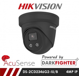 Hikvision Darkfighter AcuSense DS-2CD2346G2-IU/B 4MP Network IP CCTV Dome Camera with Built in Mic 30m IR 2.8mm Fixed Lens