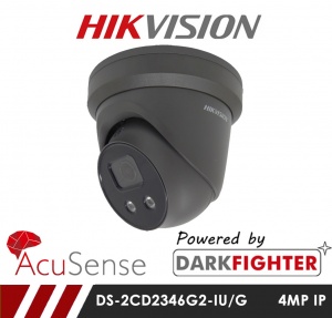 Hikvision Darkfighter AcuSense DS-2CD2346G2-IU/G 4MP Network IP CCTV Dome Camera with Built in Mic 30m IR 2.8mm Fixed Lens