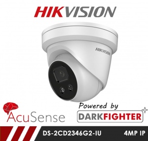 Hikvision Darkfighter AcuSense DS-2CD2346G2-ISU/SL 4MP Network IP CCTV Dome Camera with Built in Mic, Speaker & alarm 30m IR 2.8mm Fixed Lens
