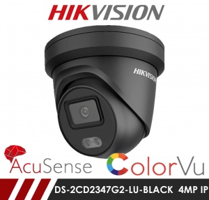 Hikvision ColorVu DS-2CD2347G2-LU 4MP Network IP CCTV Dome Camera 2.8mm Fixed Lens Visible Light in Black