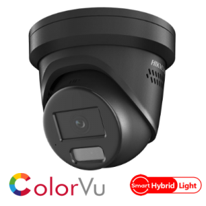Hikvision Smart Hybrid ColorVu 2 Way Audio Warning Strobe Light DS-2CD2347G2H-LISU/SL 4MP Network IP CCTV Dome Camera 2.8mm Fixed Lens - in Black