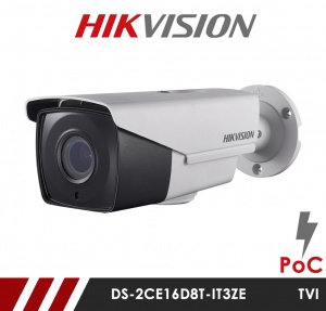 Hikvision DS-2CE16D8T-IT3ZE Varifocal Motorised Lens HD-TVI CCTV Bullet Camera with POC - White