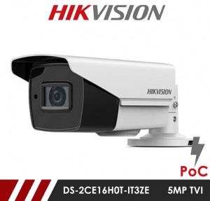 Hikvision 5MP DS-2CE16H0T-IT3ZE  2.7-13.5mm Motorised Lens HD-TVI Bullet CCTV Camera with POC - White
