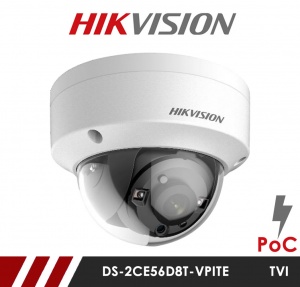 Hikvision DS-2CE56D8T-VPITE Anti Vandal POC 3.6mm Fixed Lens HD-TVI CCTV Camera - White