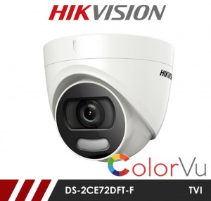 Hikvision 2MP DS-2CE72DFT-F Full time Colour Turret Camera up to 20m White Light Distance