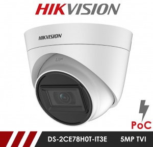 Hikvision 5MP DS-2CE78H0T-IT3E 2.8mm Fixed Lens HD-TVI CCTV Camera with POC - White
