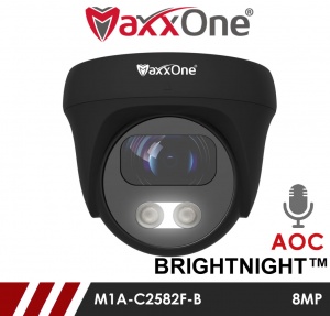 MaxxOne 8MP BrightNight 4-in-One 2.8mm Fixed Lens 25M LED Built In Mic. Turret Camera (Black)