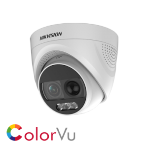 Hikvision 3K Fixed Lens ColorVue Dome DS-2CE72KF3T-PIRXO 2.8MM HD-TVI CCTV Camera with PIR and Visual Light Alarm - White