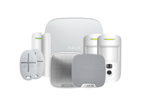 Ajax Wireless Alarm with Hub 2 Plus House Kit 1 with Wifi - White