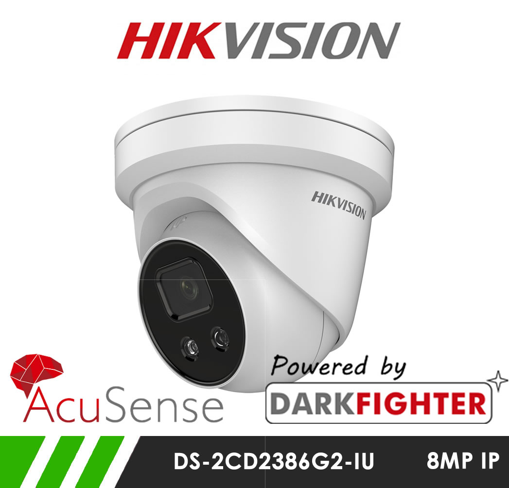 MIE CCTV: Hikvision DS-2CD2386G2-IU 8MP 8MP AcuSense Darkfighter Turret