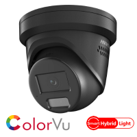 Hikvision Smart Hybrid ColorVu 2 Way Audio Warning Strobe Light DS-2CD2347G2H-LISU/SL 4MP Network IP CCTV Dome Camera 2.8mm Fixed Lens - in Black