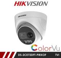 Hikvision 2MP DS-2CE72DFT-PIRXOF Full time Colour Alarm Turret Camera up to 20m White Light Distance
