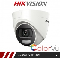 Hikvision 5MP DS-2CE72HFT-F28 Full time Colour Turret Camera up to 20m White Light Distance