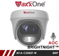 MaxxOne 8MP BrightNight 4-in-One 2.8mm Fixed Lens 25M LED Built In Mic. Turret Camera (White)