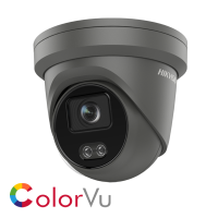 Hikvision ColorVu DS-2CD2347G2-LU 4MP Network IP CCTV Dome Camera 2.8mm Fixed Lens Visible Light in Grey